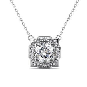 Certified 1ct. t.w. Halo Diamond Elegant Necklace